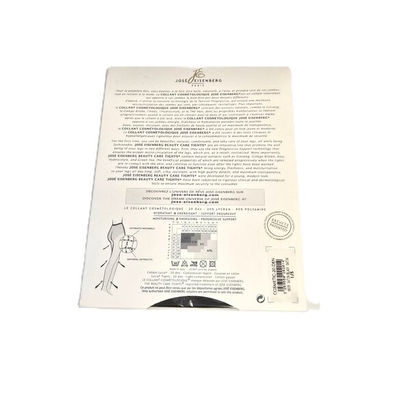 José Eisenberg Paris Beauty Care Tights 20 Den S Black Made in Italy - Picture 2 of 2